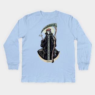 Santa muerte / Lady Death por sirako Kids Long Sleeve T-Shirt